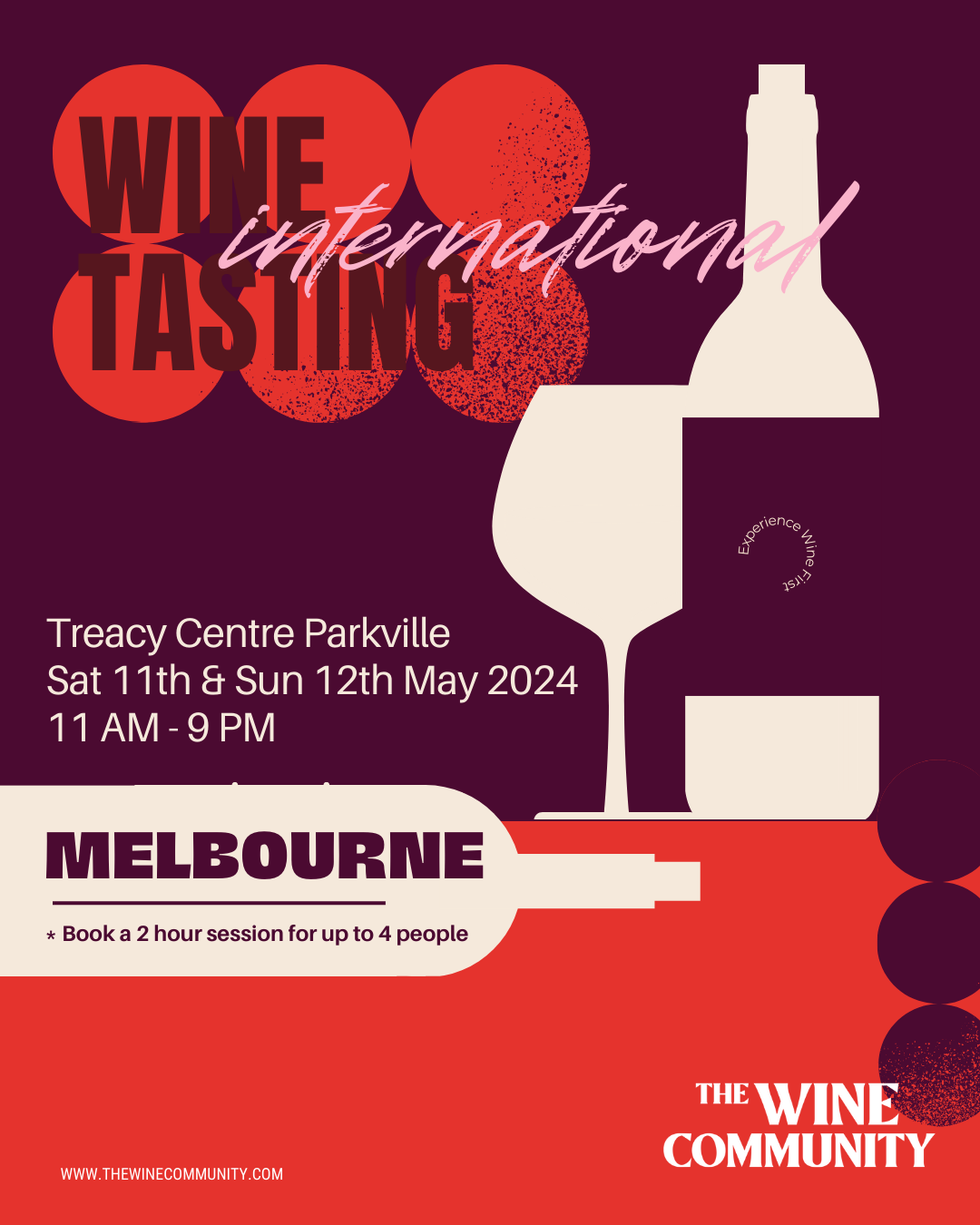 WINE TASTING at Melbourne- Sunday 12 May 2024