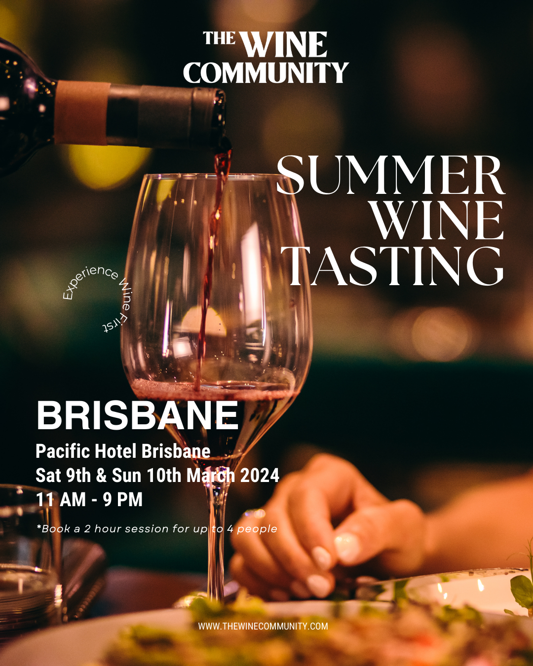 WINE TASTING at Brisbane- Sunday 10th March 2024