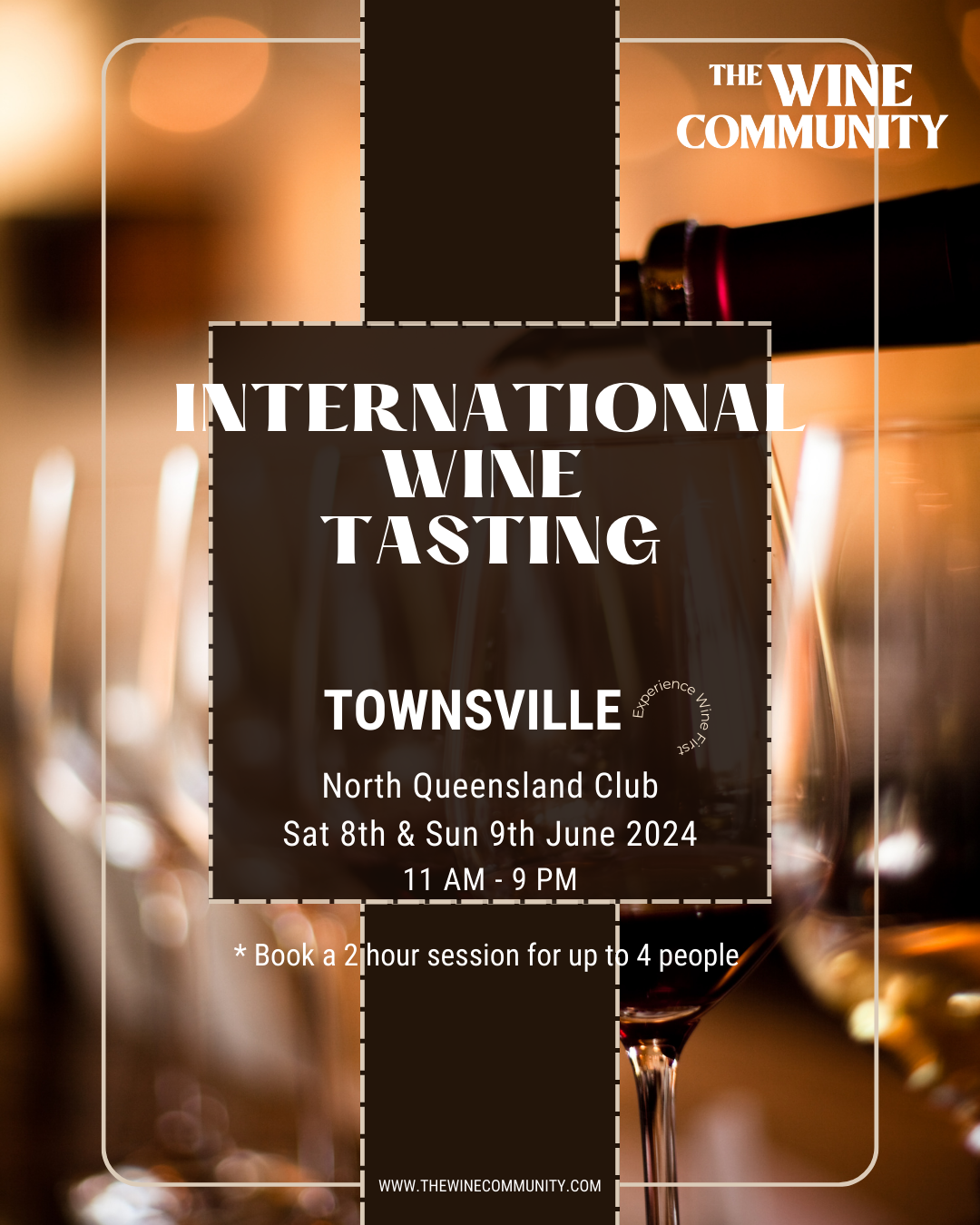 WINE TASTING at Townsville- Saturday 8th June 2024